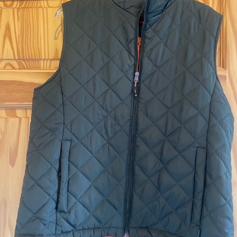 Hawke & Co Green and Orange Quilted Vest
